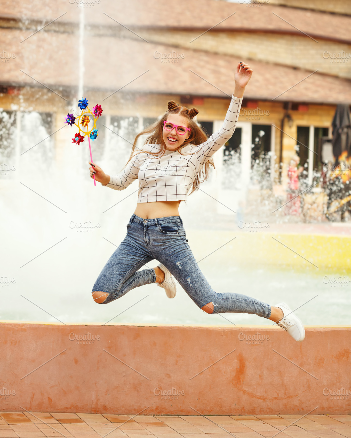 Teen Girl Jumping Spinner Array Tool People Images ~ Creative Market 8836