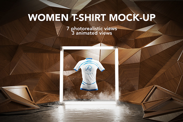 Download Women T Shirt Mock Up Animated Creative Photoshop Templates Creative Market PSD Mockup Templates