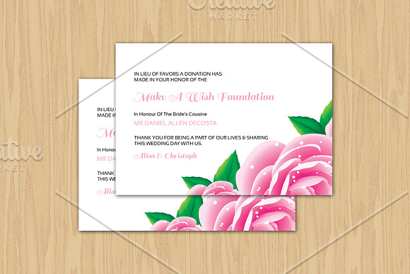 Wedding Favor Donation Card Template Creative Photoshop Templates Creative Market