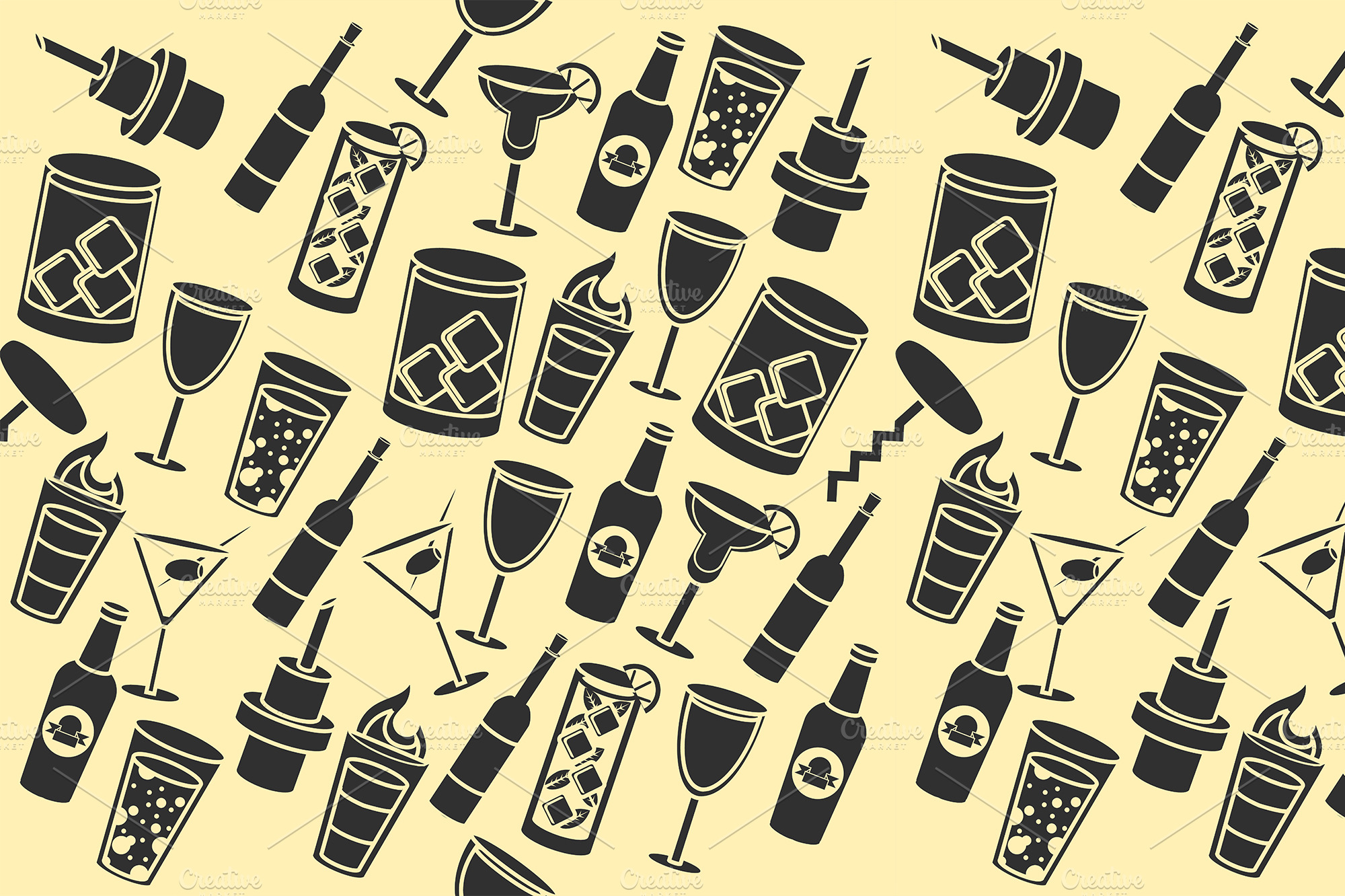 Bar set pattern Illustrator Graphics Creative Market