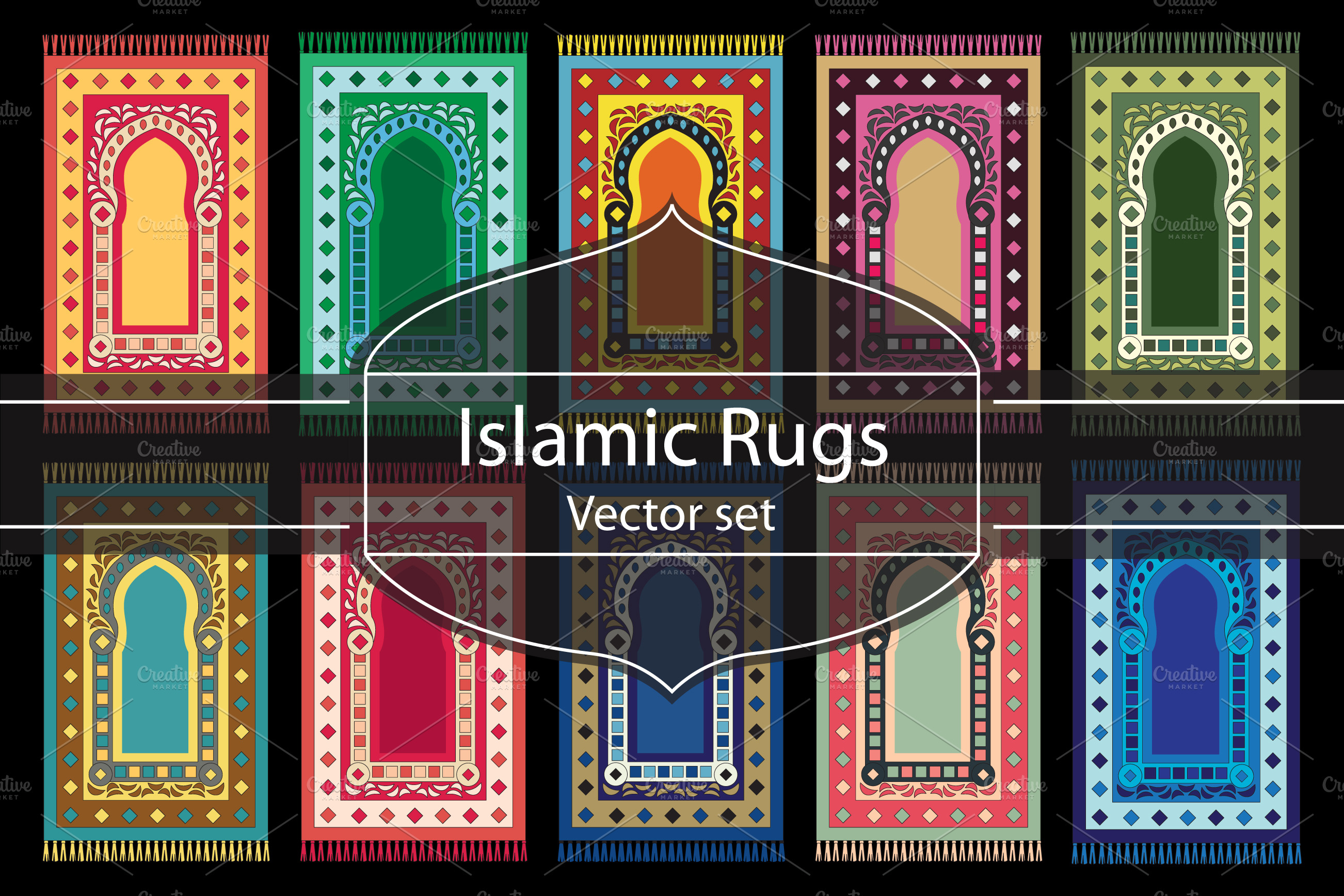 Download Islamic Prayer Rugs. | Pre-Designed Illustrator Graphics ~ Creative Market