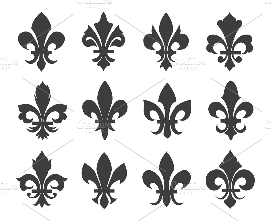 Fleur de lis vector icons | Decorative Illustrations ~ Creative Market