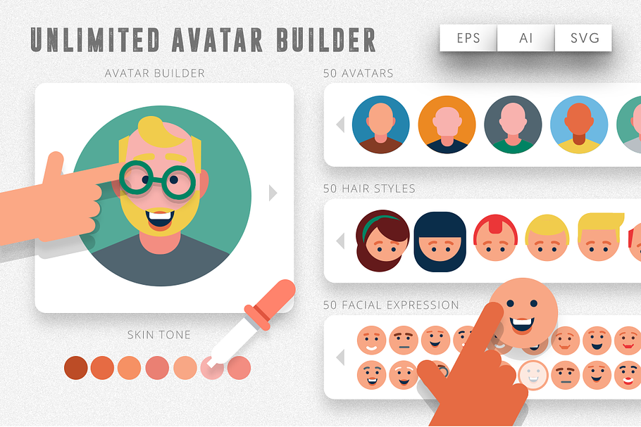 Download Avatar Creator Kit Download Svg Png Eps Icons Creative Market