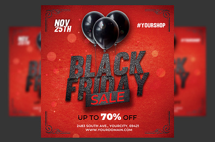 Free Shapes Dark Black Friday Sale Flyer template