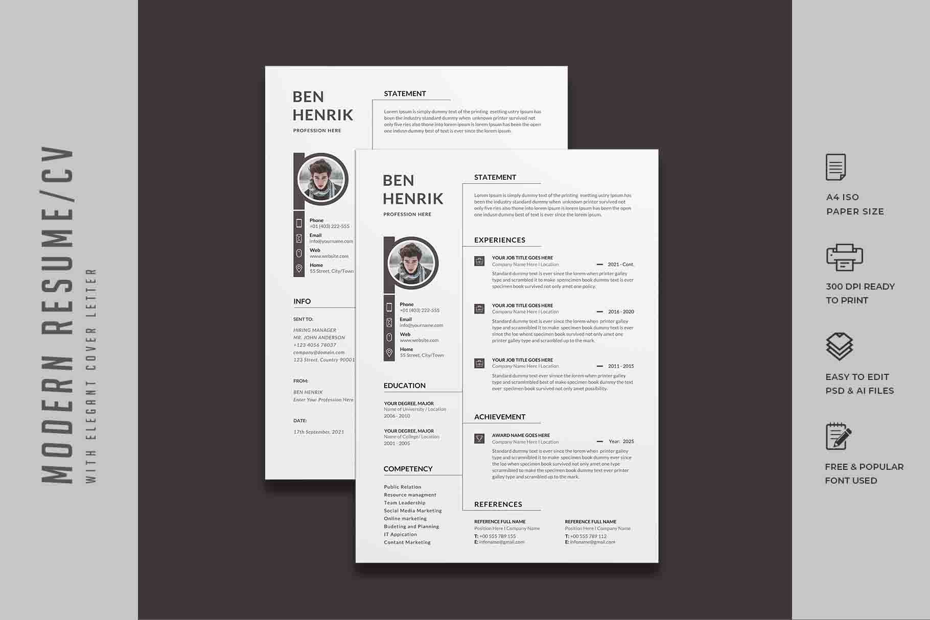 245. Modern Resume Template 