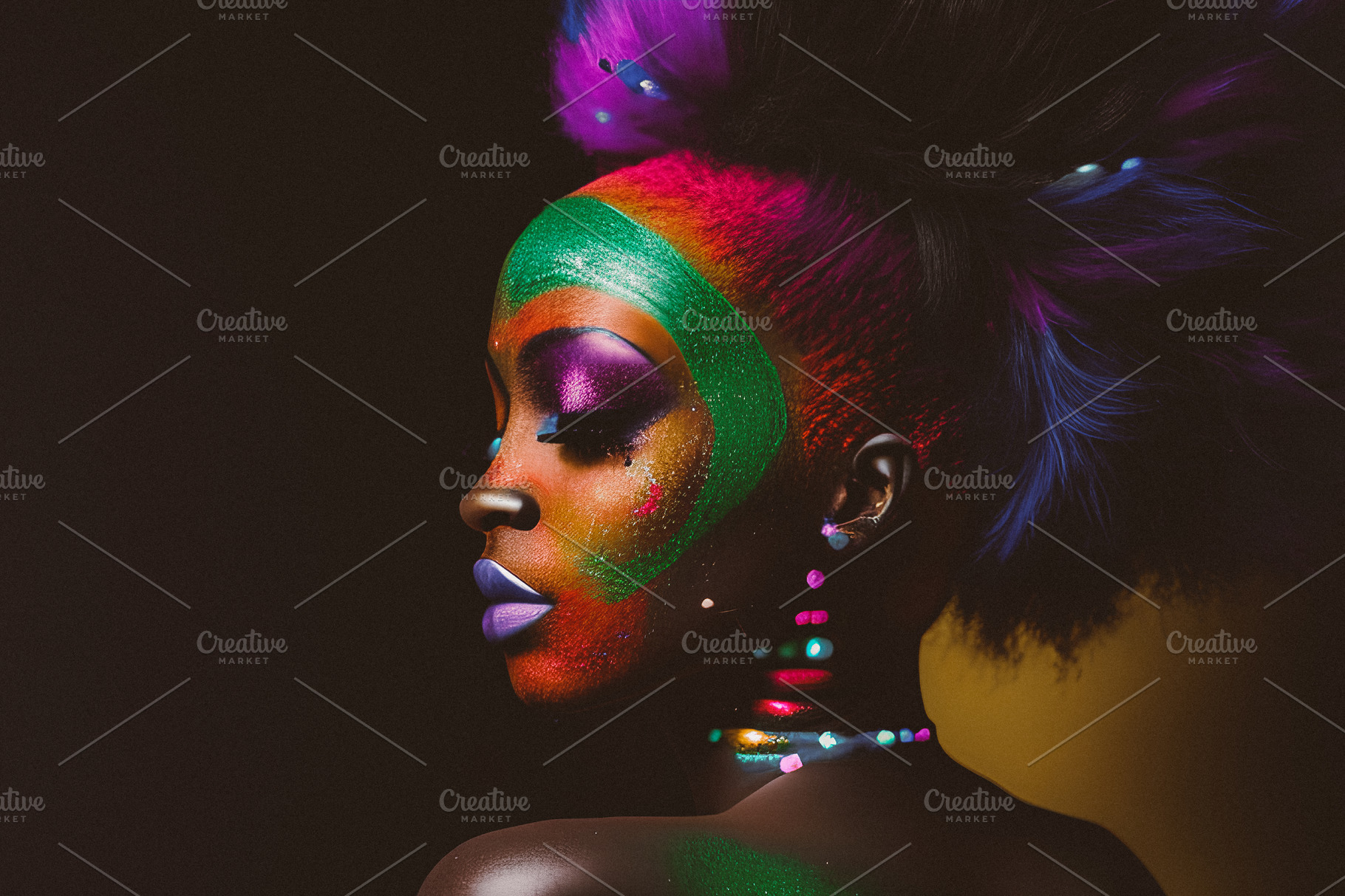 Beautiful woman's face with fluoresc | Beauty & Fashion Stock Photos ...