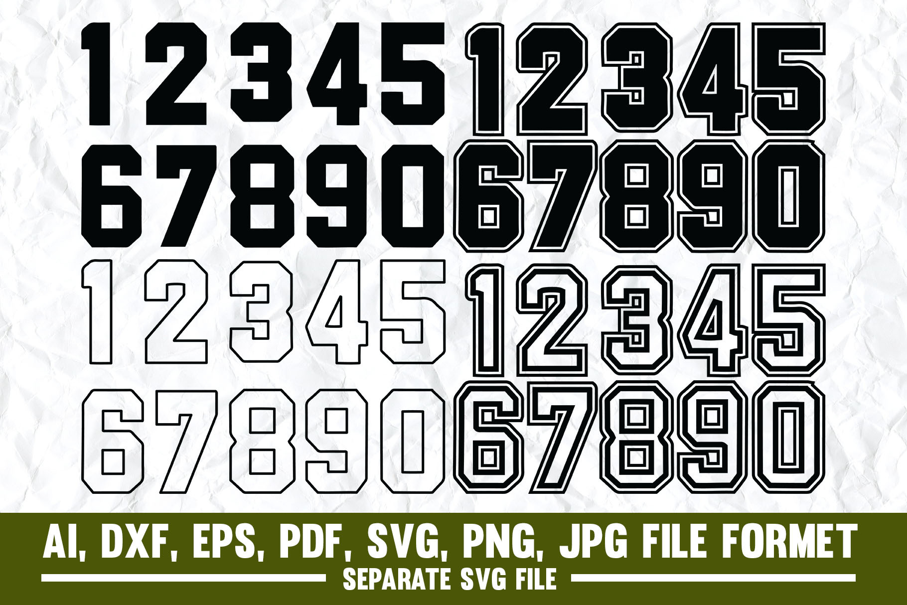 Sports Jersey Numbers,sports,jersey | Photoshop Graphics ~ Creative Market