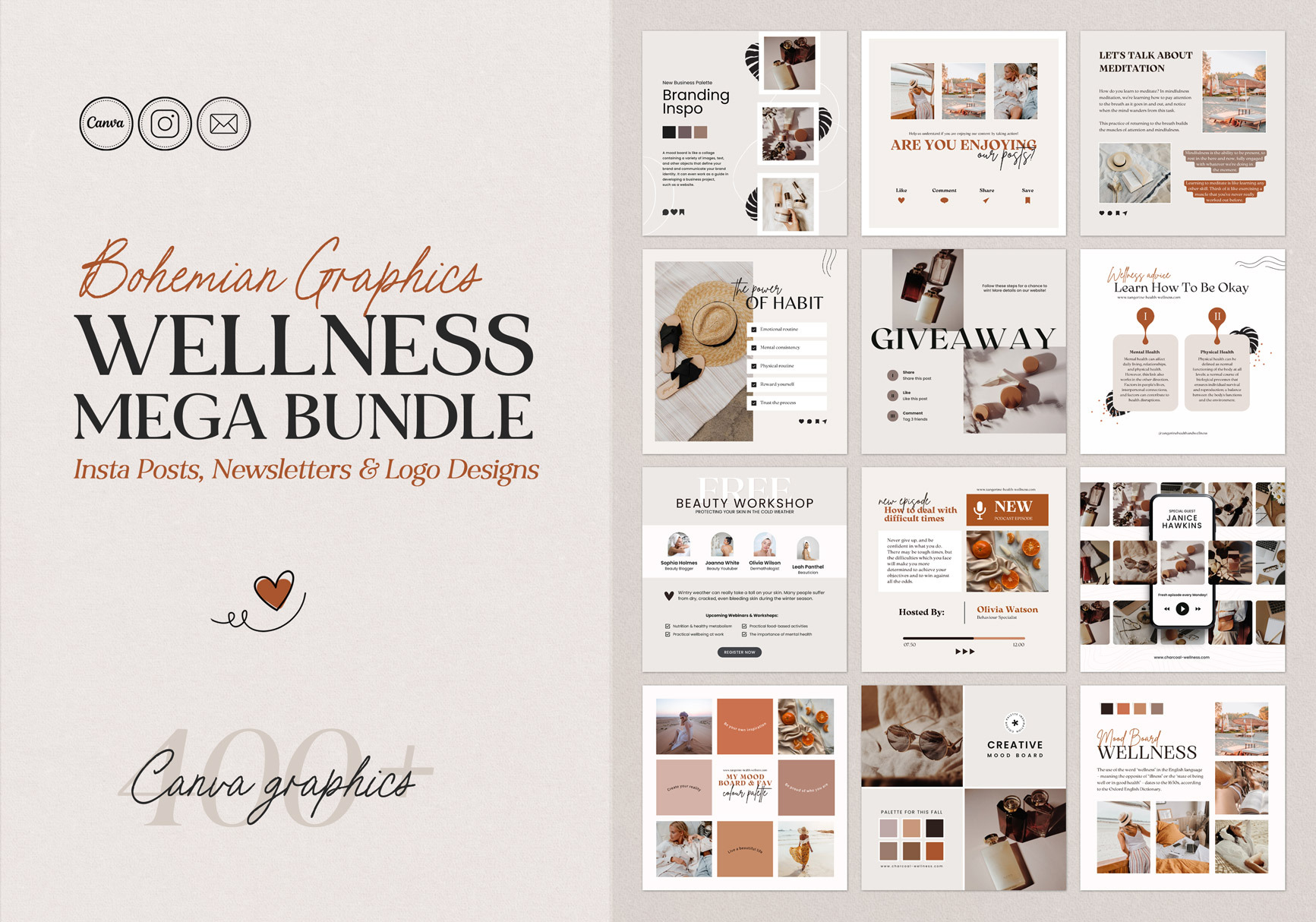 Wellness & Lifestyle Mega Bundle | Creative Market