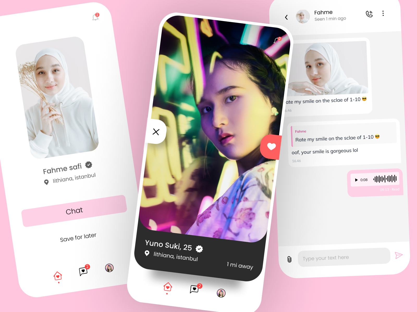 Dating app design mobile app template | Creative Market