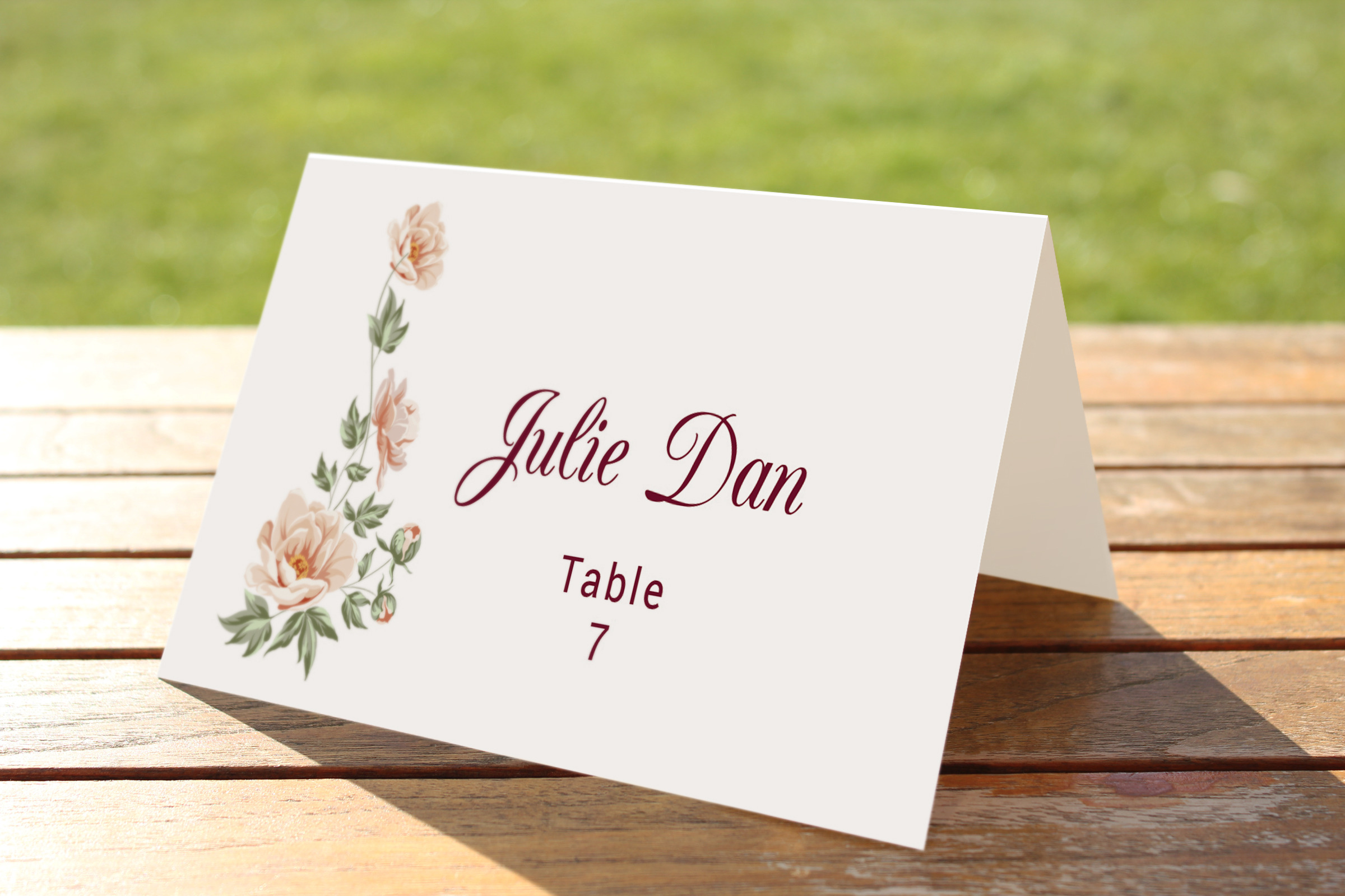 Wedding Table Place Card Template Throughout Table Name Card Template