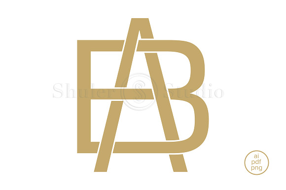 AB Monogram or BA Monogram Stickers