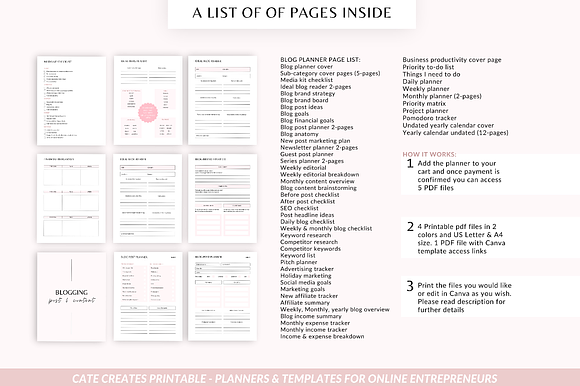 Blog & Newsletter Planner, meal planner