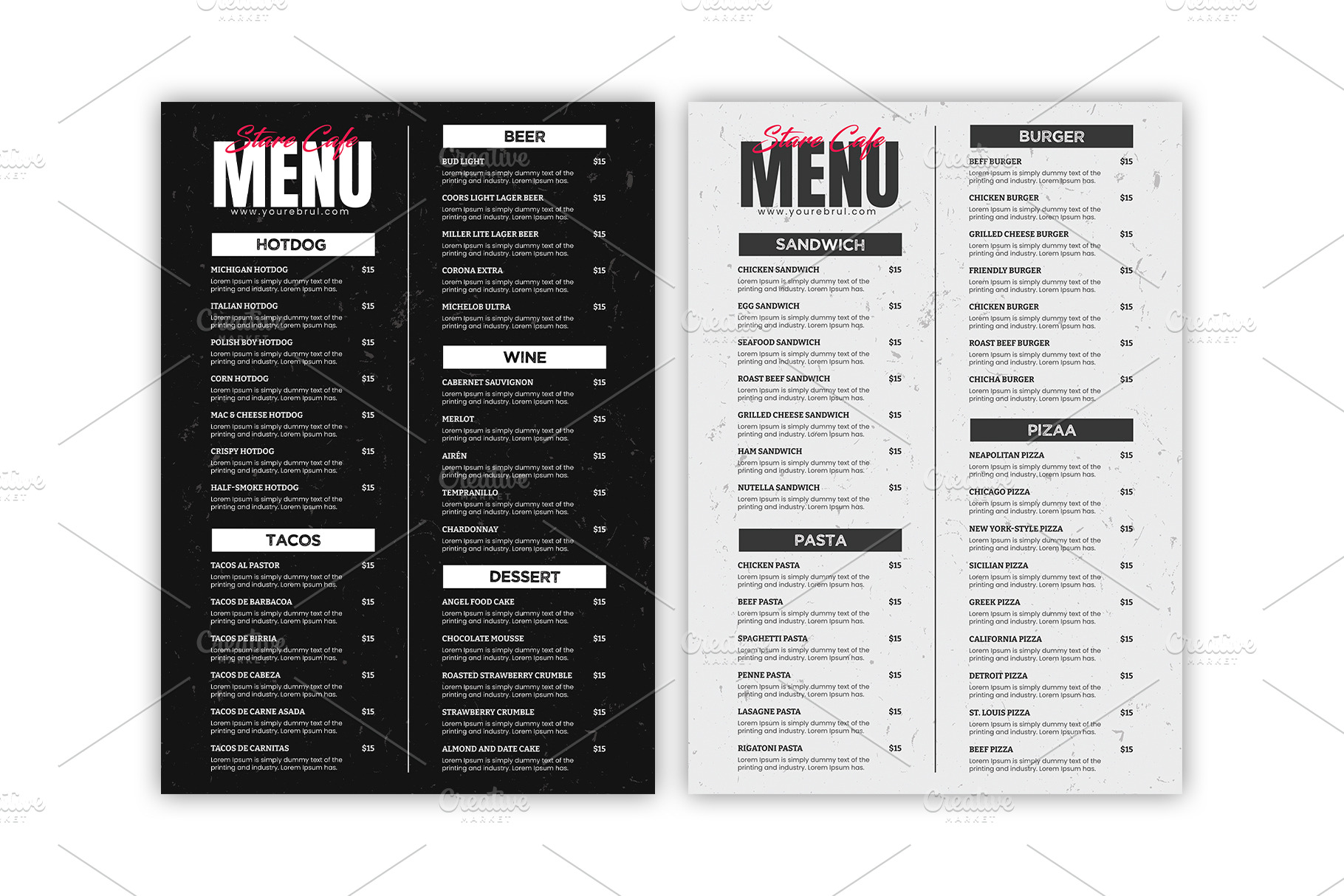 Food Menu Template Flyer Templates Creative Market - vrogue.co