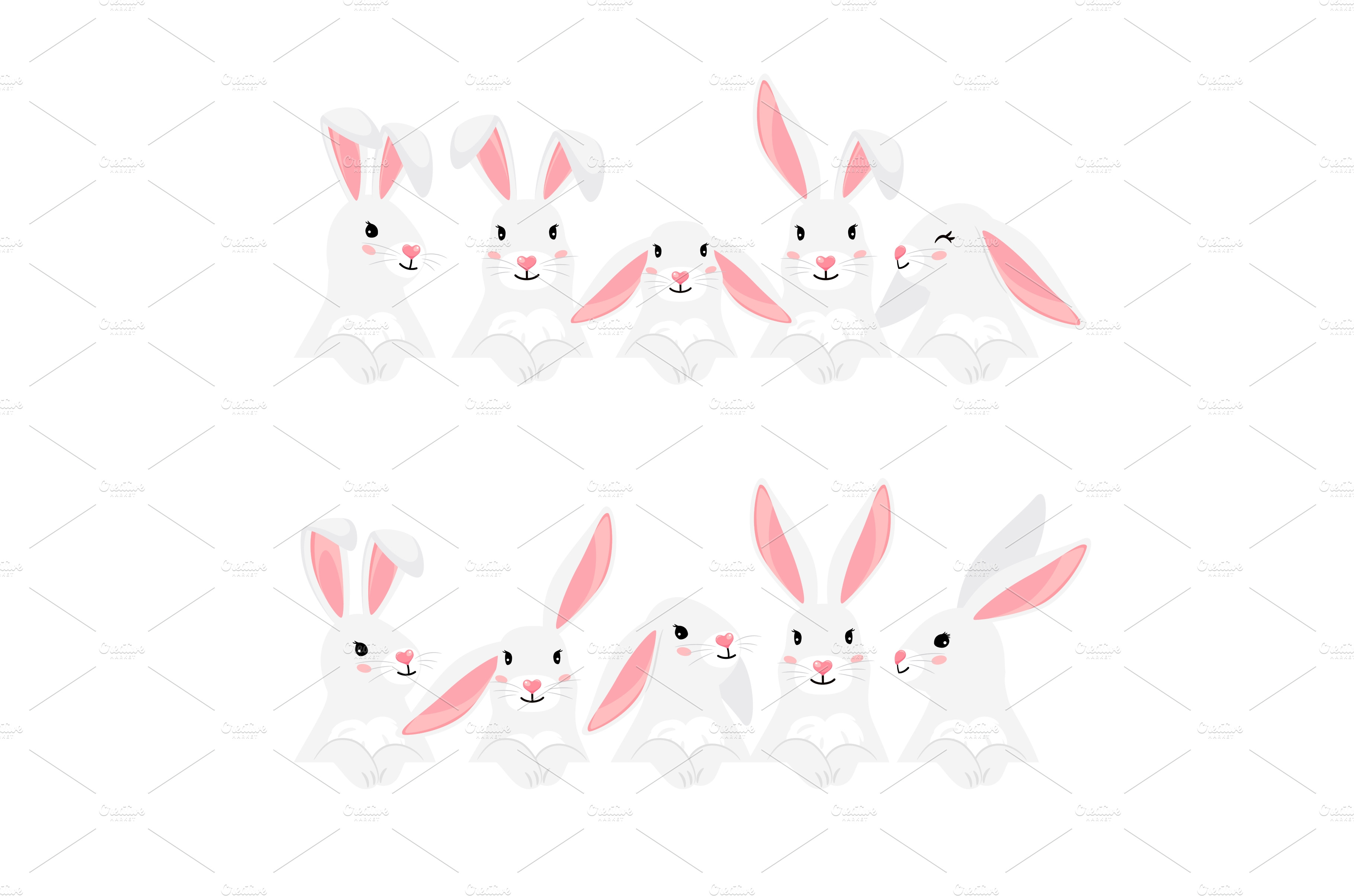 Funny bunny pets collection for your | Background Graphics ~ Creative