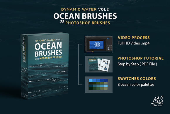 Dynamic Ocean Photoshop Brushes VOL2