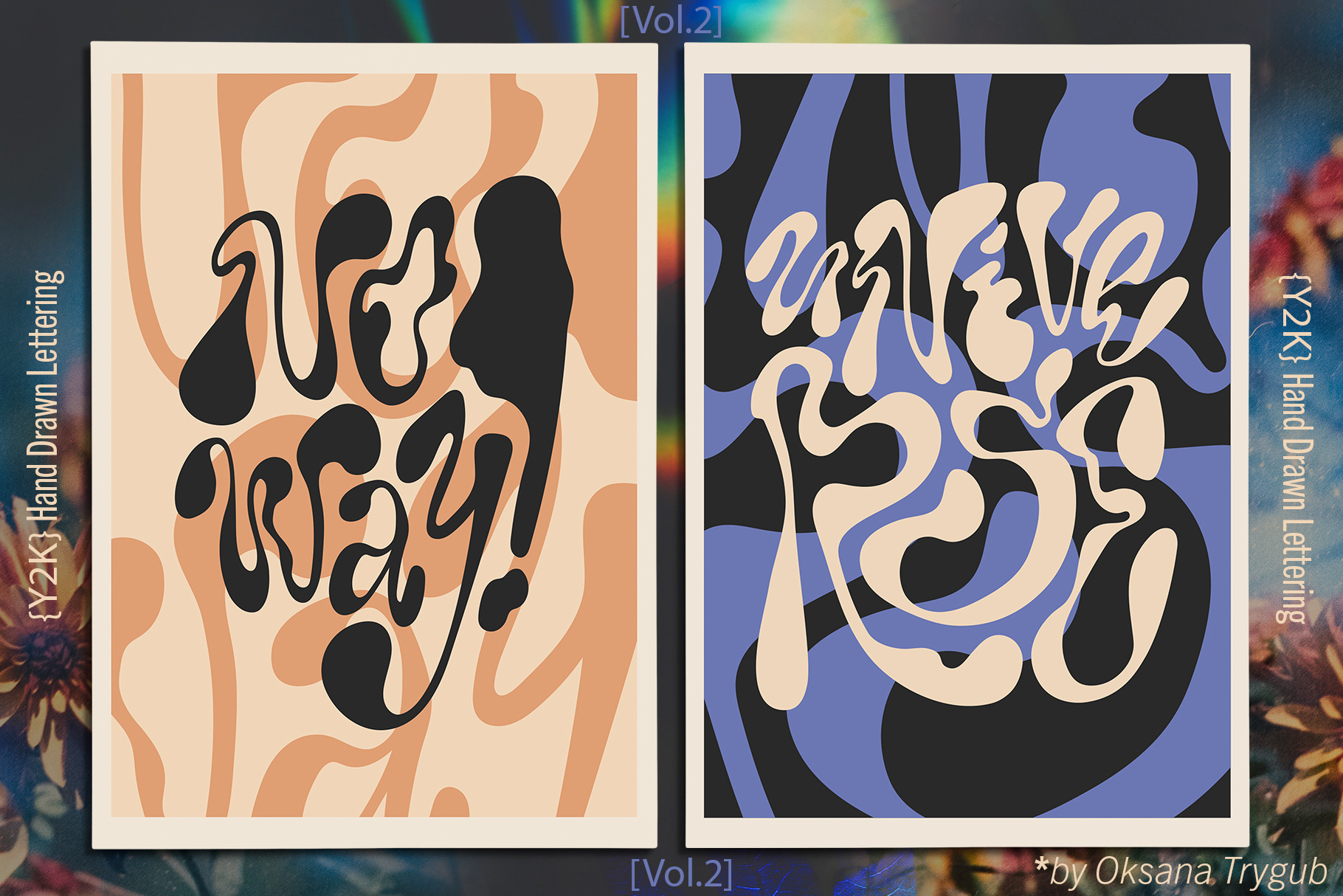 Y2K Lettering Psychedelic Retro Vibes | Creative Market