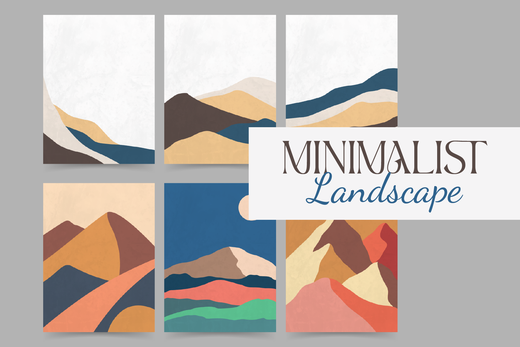 Minimalist Landscape Poster Design Background Graphics Creative Market