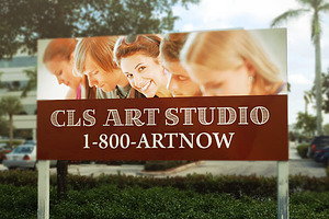 Download Large Outdoor Signage Mockup Creative Photoshop Templates Creative Market