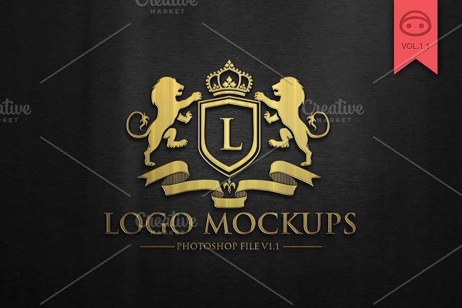 Download Luxury Logo Mockup V1 Creative Photoshop Templates Creative Market PSD Mockup Templates