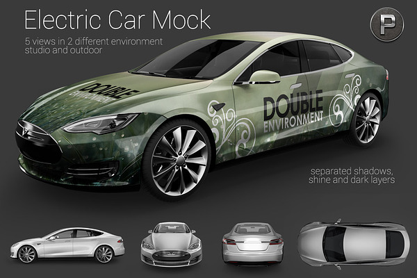 Download Electric Car Mock Up Creative Mockup Templates Creative Market PSD Mockup Templates