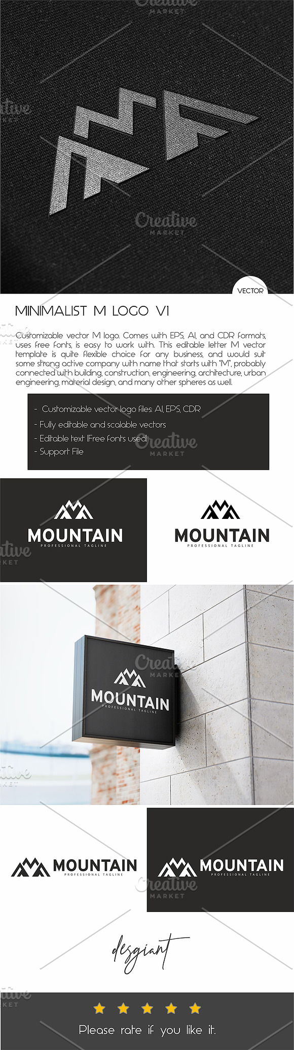 Letter M Logo  Branding & Logo Templates ~ Creative Market