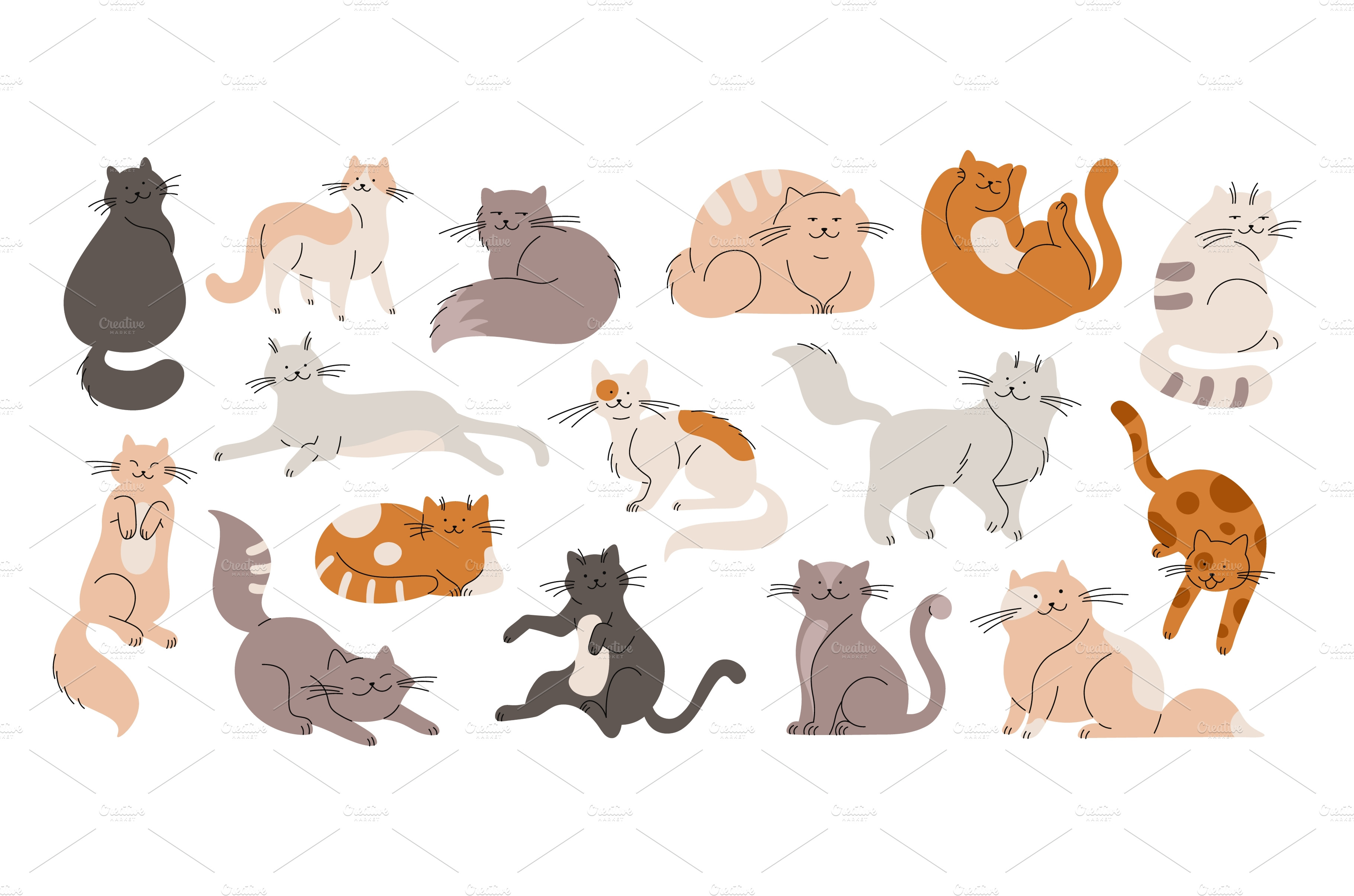 low poly love cats icon  Decorative Illustrations ~ Creative Market