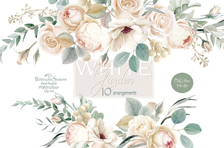 watercolor clipart Garden flowers | Illustrations ~ Creative Market