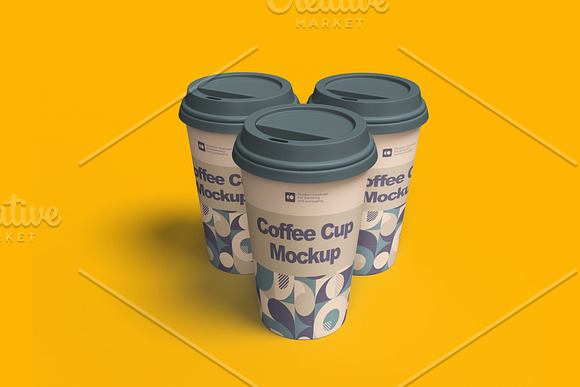 Eco Coffee Cup with Lid PSD Mockup, High Angle View – Original Mockups