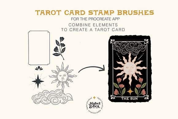 100 Tarot Card Brush Stamps Procreate Tarot Card Brush Stamps