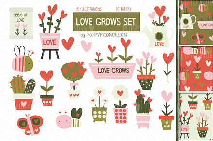 Roarsome clipart set By Poppymoon Design