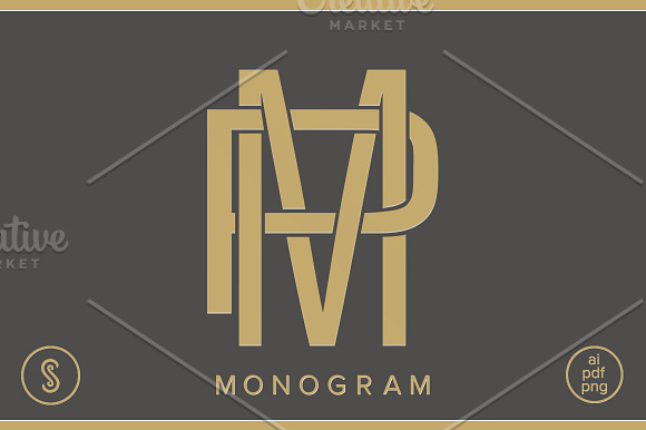 Letter MP PM Monogram Logo