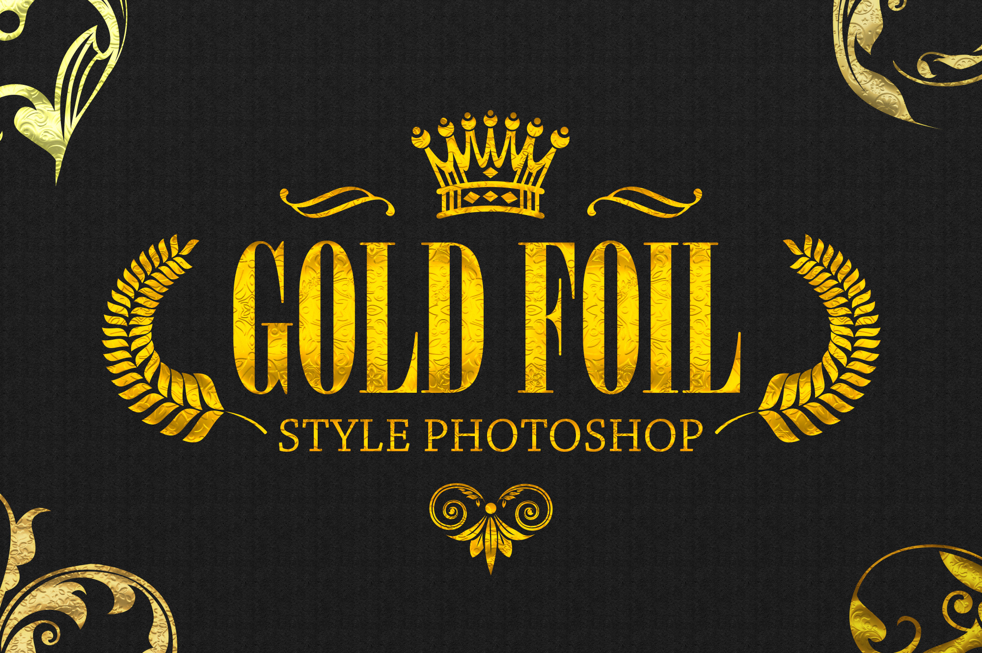 36 Gold Foil Style Photoshop V02 | Photoshop Add-Ons ~ Creative Market