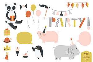 Party Animal | Clip Art | Custom-Designed Illustrations ~ Creative Market