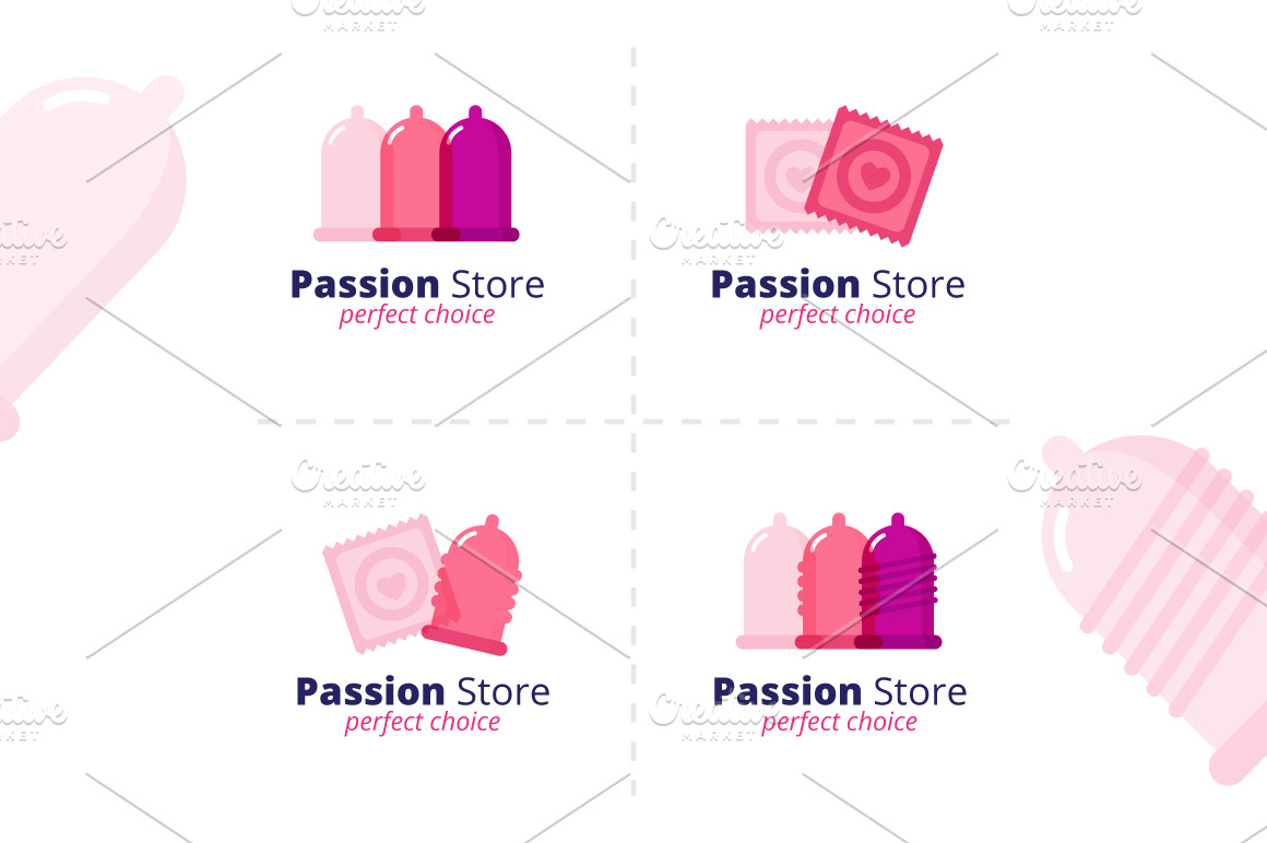 Sex Shop Logos Set Branding And Logo Templates ~ Creative Market 