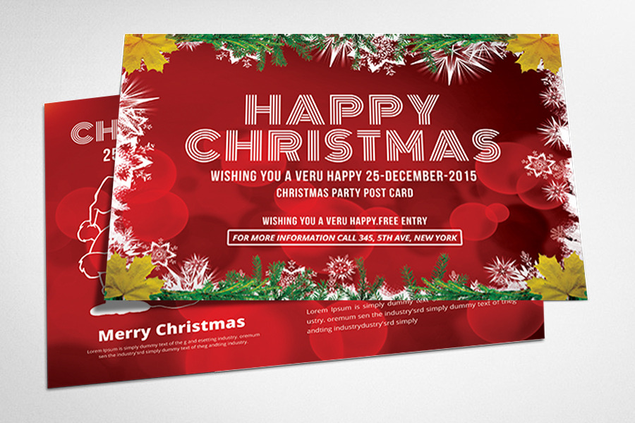 Christmas Postcard Templates | Card Templates ~ Creative Market