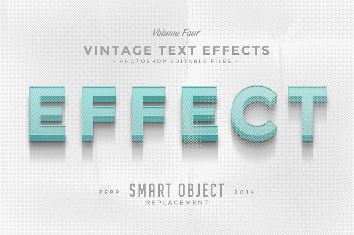 Vintage Text Effects Vol.4 | Photoshop Add-Ons ~ Creative Market