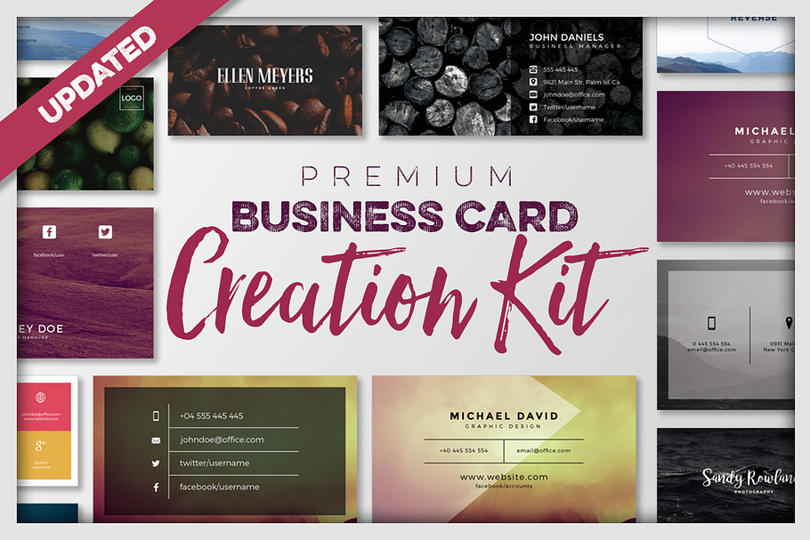 Laptop Folded Business Card Template Creative Illustrator Templates