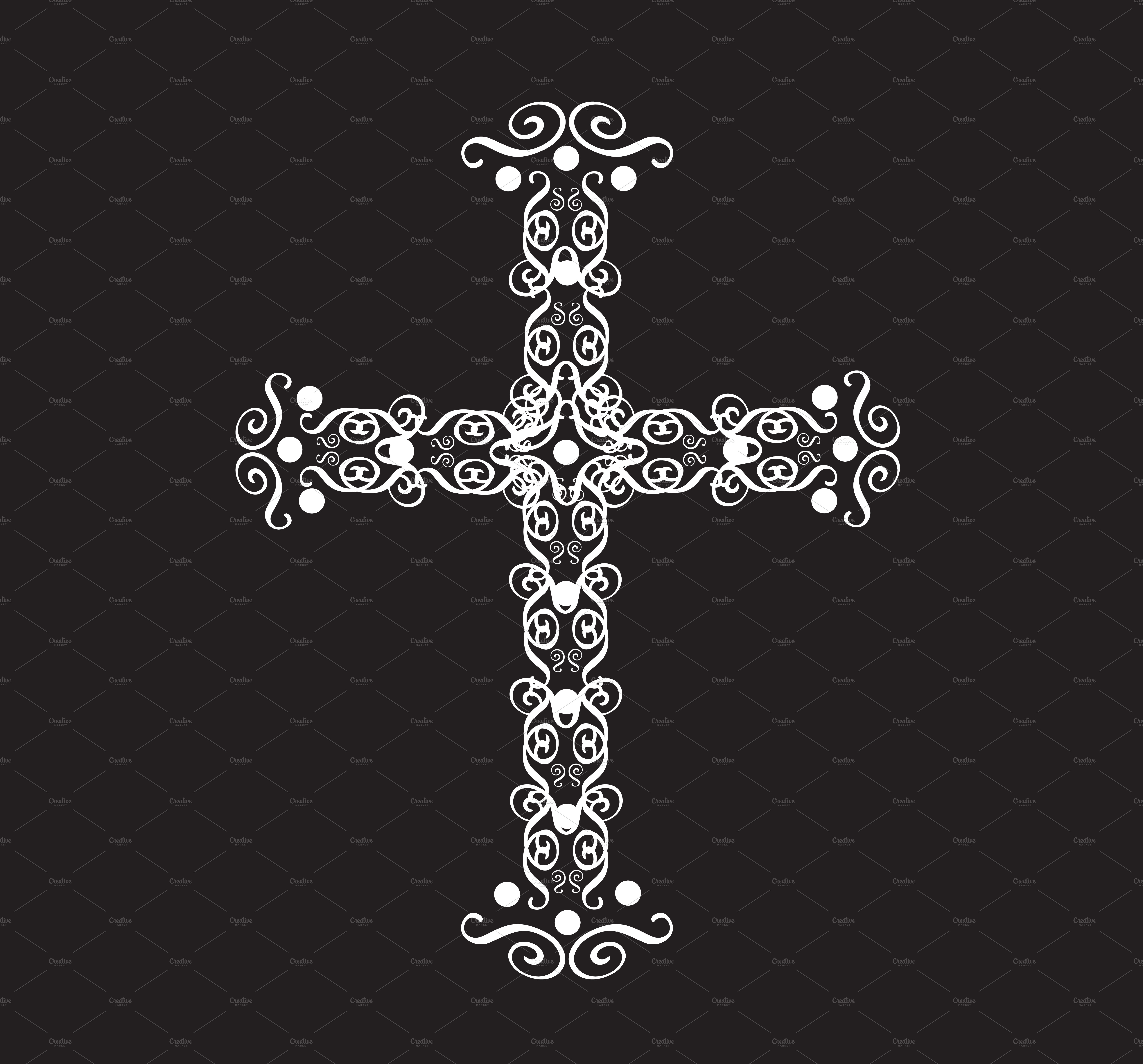 Cross vector ornament white | Icons ~ Creative Market