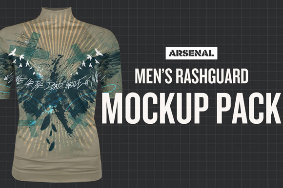 Download Men S Rashguard Mockup Template Pack Creative Photoshop Templates Creative Market