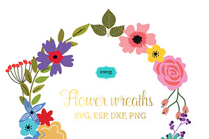 Download Flower Wreaths Vector Clipart Flwr2 Pre Designed Illustrator Graphics Creative Market