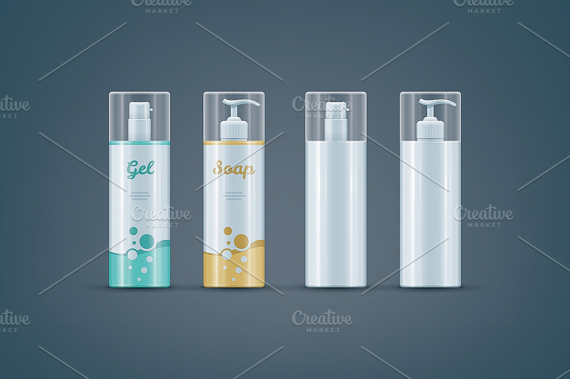 Download Soap Gel Bottles Mock Up Set Creative Illustrator Templates Creative Market