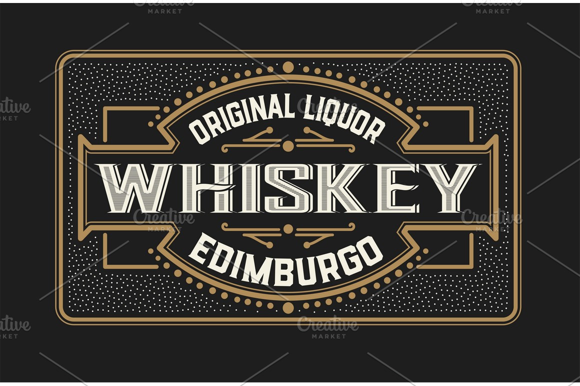 Vintage frame and label for whiskey | Illustrations ~ Creative Market