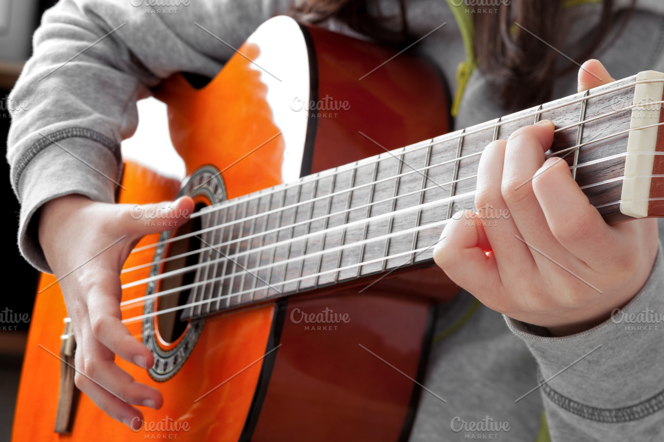 Child Playing Guitar Containing Child Chord And Close Up High Quality Arts Entertainment Stock Photos Creative Market