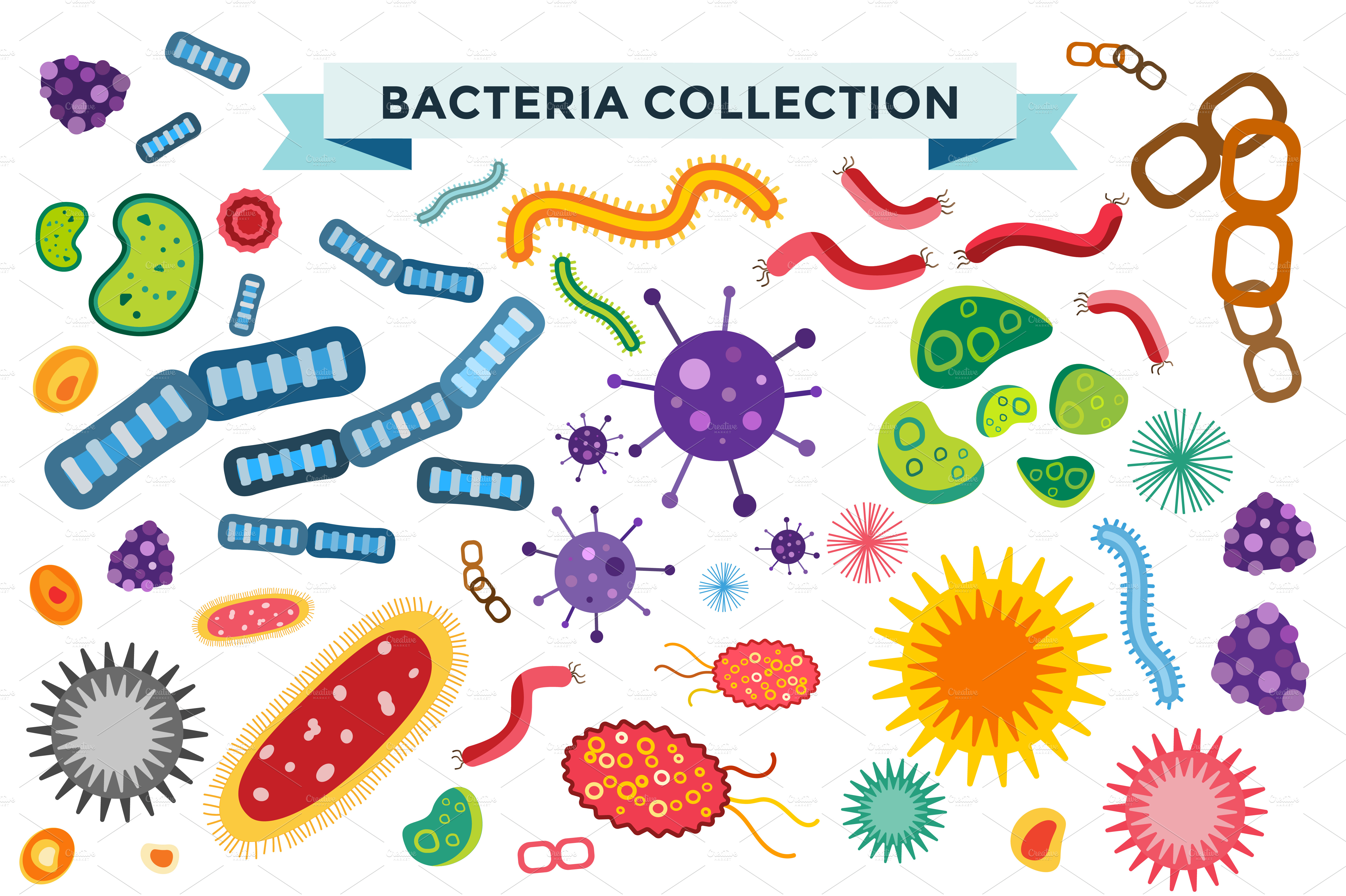 Bacteria virus vector icons | Illustrator Graphics ~ Creative Market