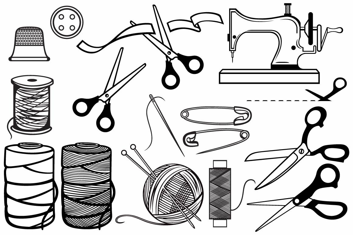 Sewing Items | Outline Icons ~ Creative Market