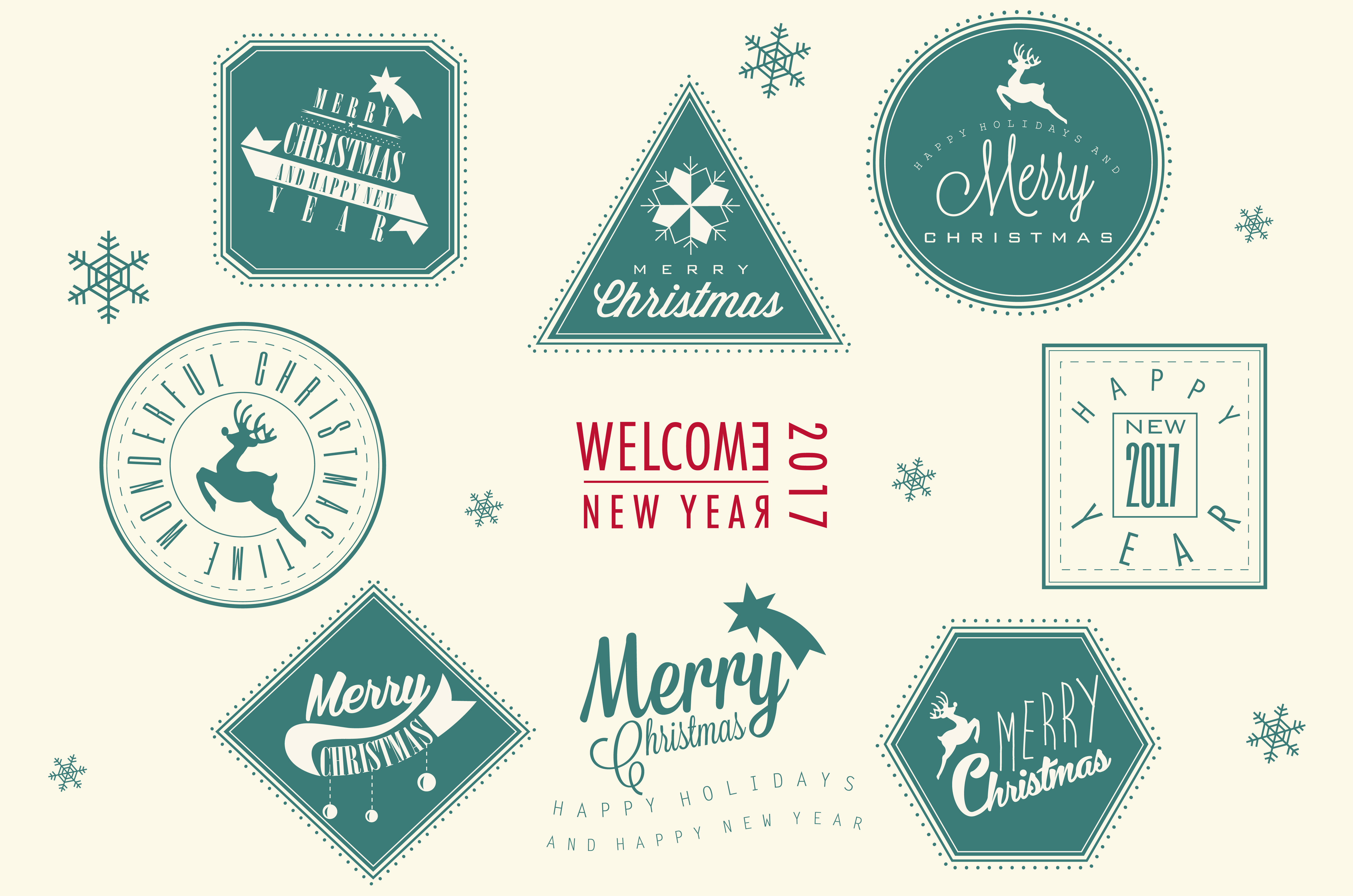 Christmas decoration collection  Card Templates ~ Creative Market