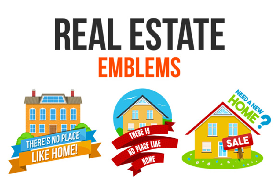 Real Estate Emblems And Logos Creative Illustrator Templates