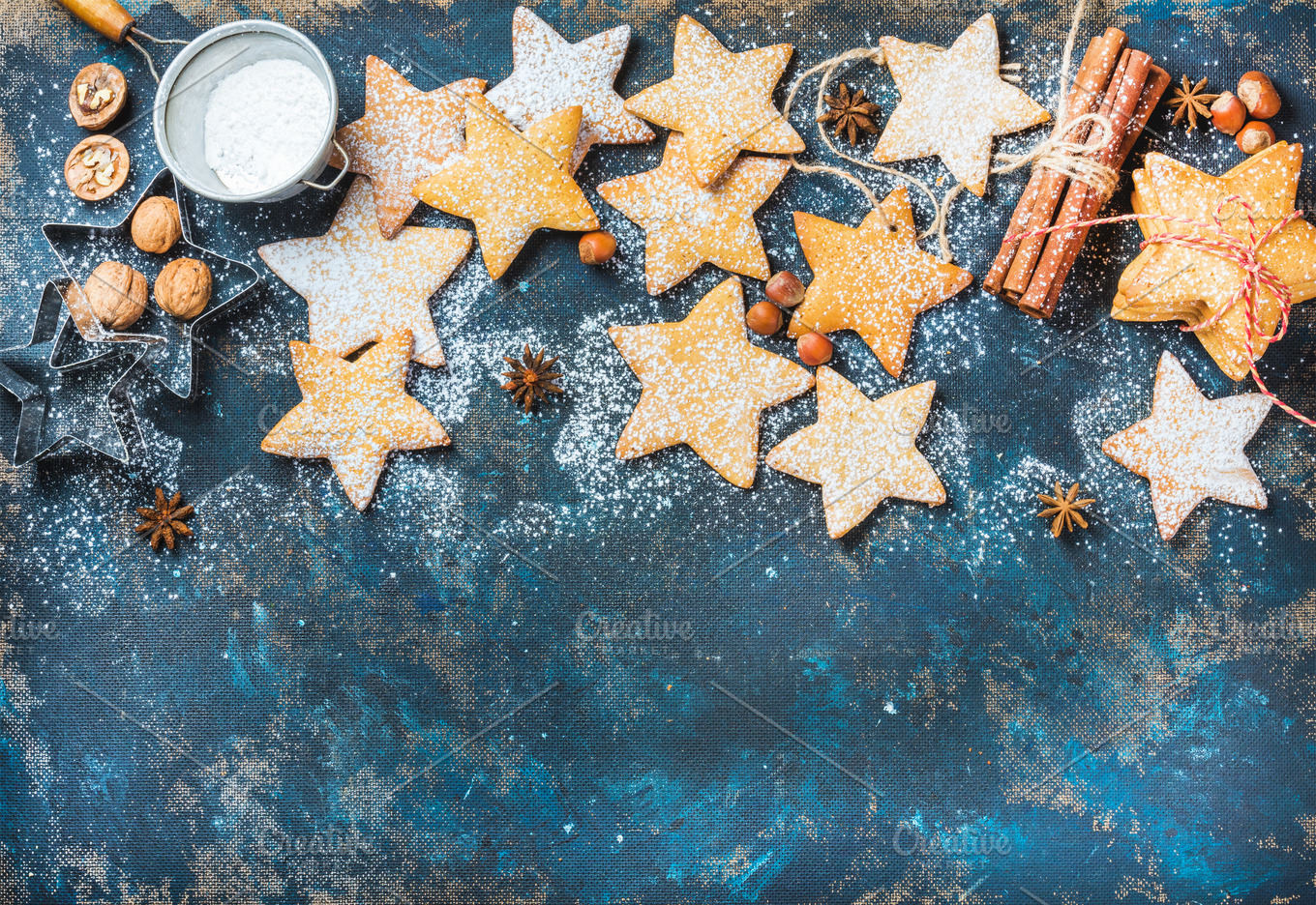 Christmas star shaped cookies featuring gingerbread, cookie, and ...