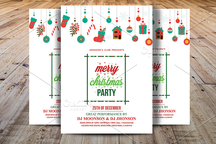 Christmas Party Invitations Template | Creative Photoshop Templates ...