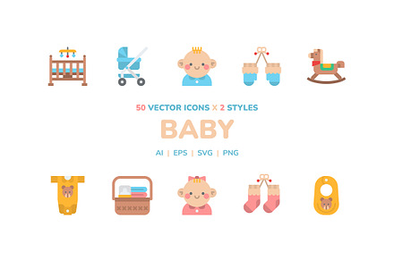 Baby stickers. Kids, children design elements for scrapbook. Decorative  vector icons with toys, clothes, sun and other cute newborn babies symbols  Stock Vector